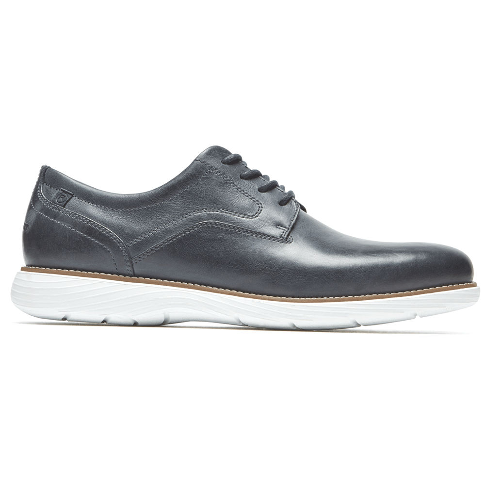 Rockport Singapore Mens Oxfords - Garett Plain Toe Navy - UH4629507